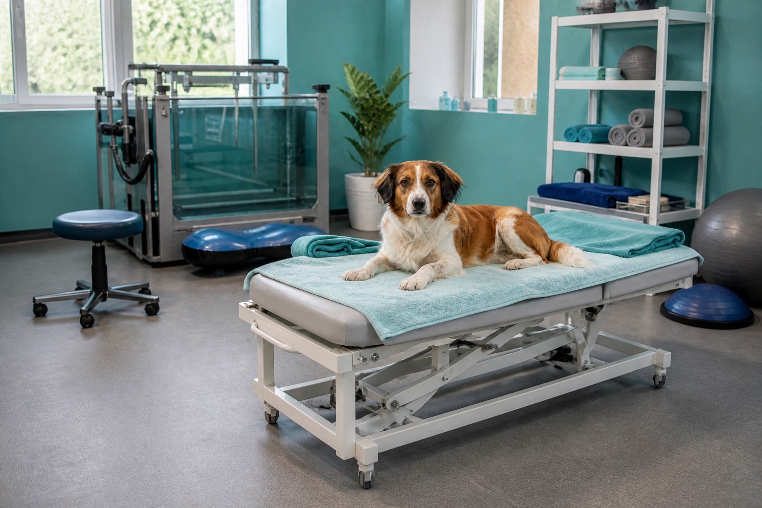 Hund in der Physio